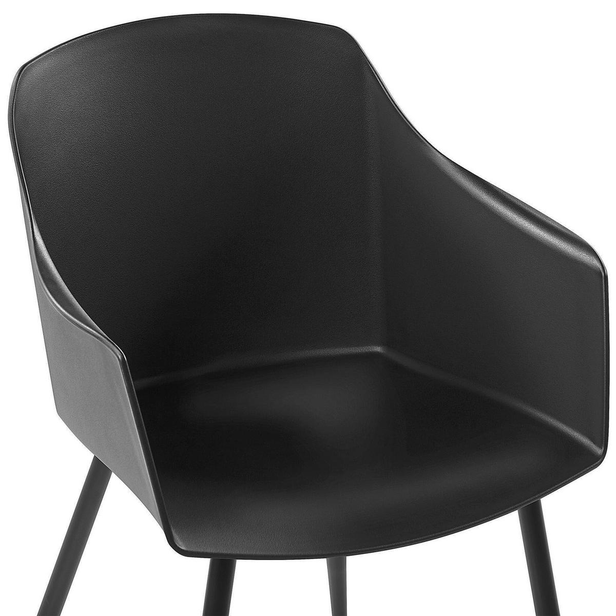 JÍDELNÍ ŽIDLE sada 2 ks Plast Černá Fonda - černá, kov/plast (57/83/51cm) - Beliani