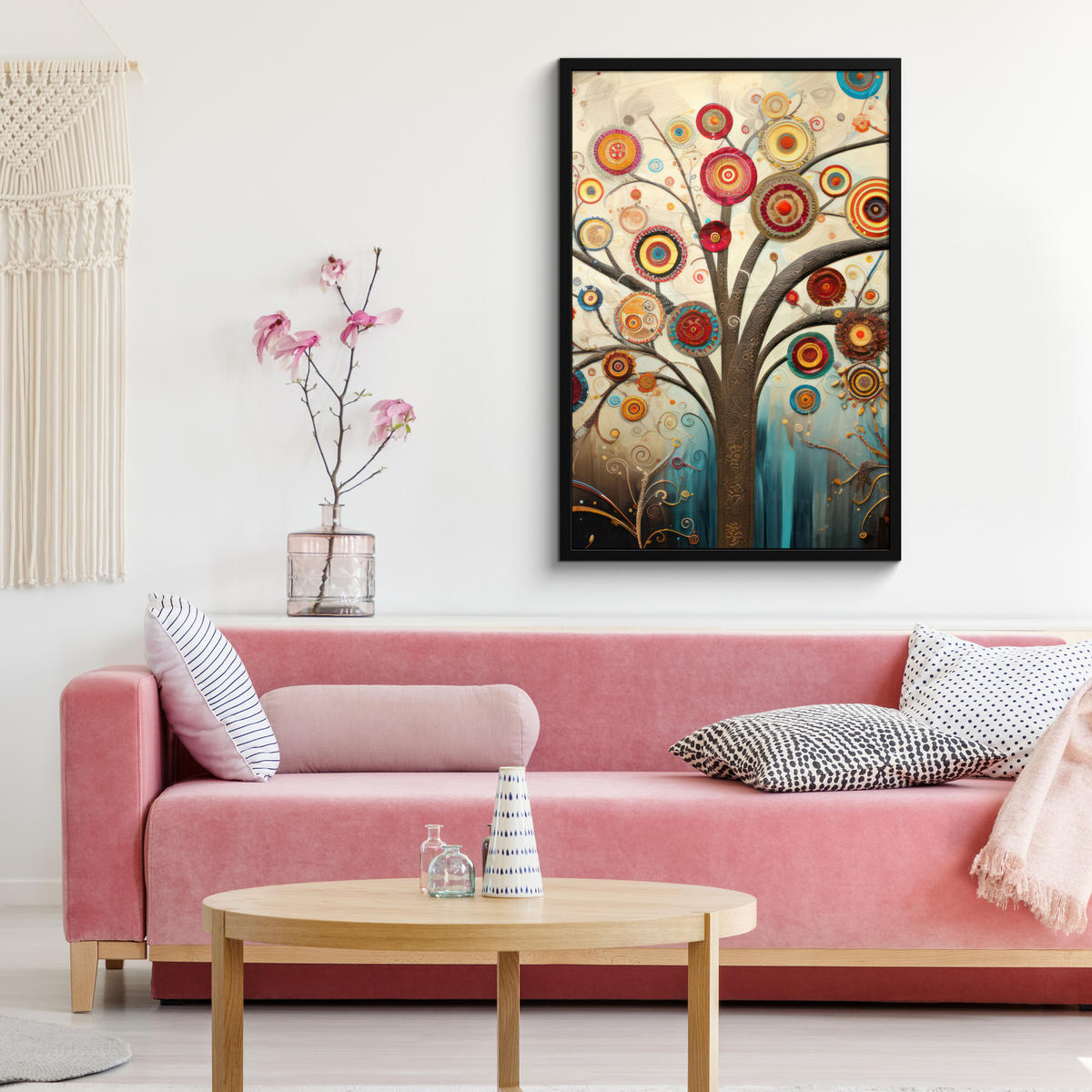 POSTER MIT RAHMEN Baum - Baum des Lebens - Farbe 60x90 cm - Braun, Papier (60/90cm) - MuchoWow