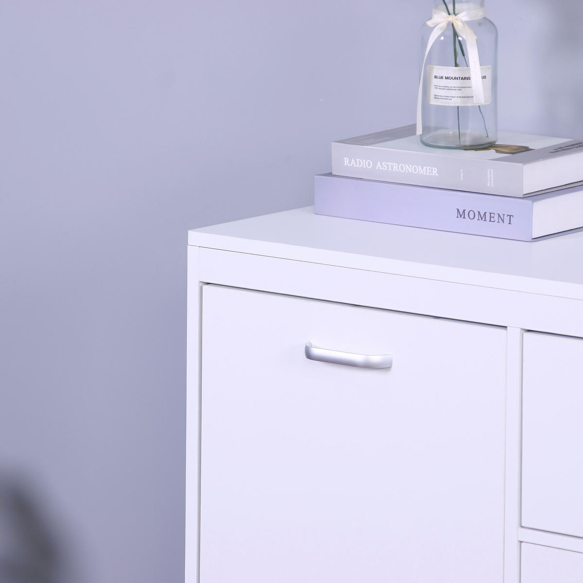 WÄSCHESCHRANK - Weiß, Holzwerkstoff/Textil (80/90/35cm) - Relaxdays