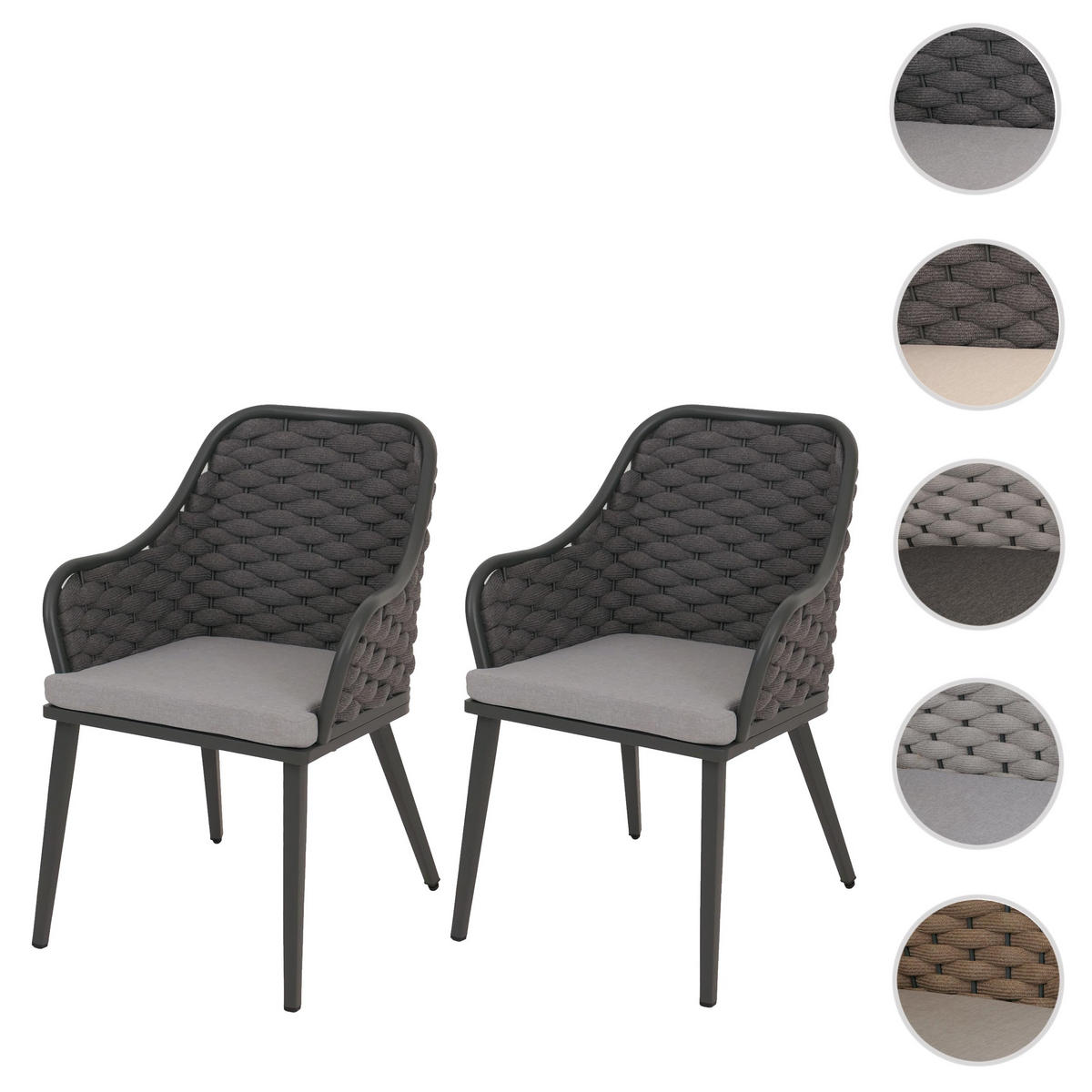 GARTENSTUHL Anthrazit, Hellgrau - Anthrazit/Hellgrau, Textil (59/84/63cm) - MCW