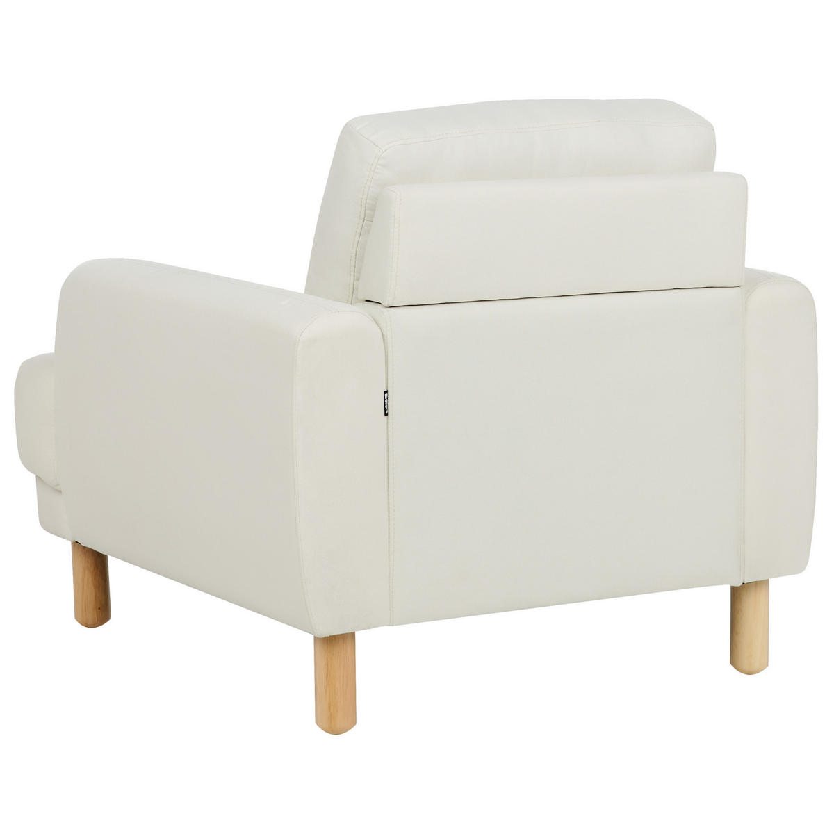 SESSEL Cremeweiß Tuve - Hellbraun/Weiß, Textil (88/85/90cm) - Beliani