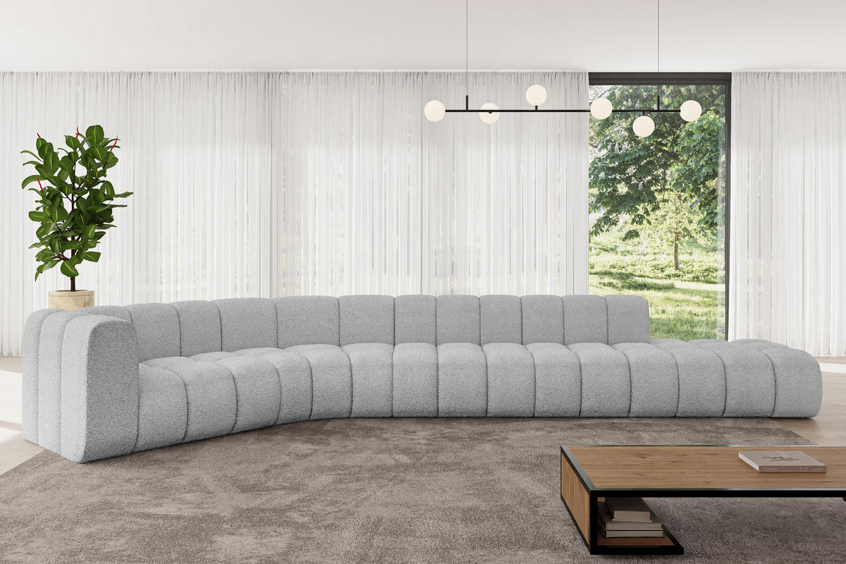 ECKSOFA modulares Sofa Tilmo-L2 - 490x194x70 cm Hellgrau - Hellgrau, Holzwerkstoff/Textil (490/194cm) - ALTDECOR