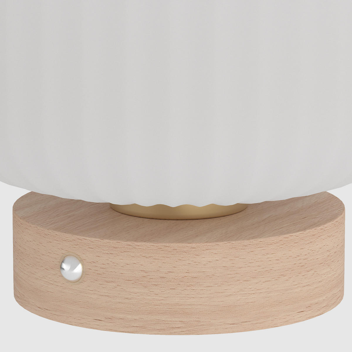 AKKU-TISCHLEUCHTE - Opalglas / Pinie massiv - Weiß / Pinie Hell - Weiß, Glas/Holz (18/20/21cm) - home24