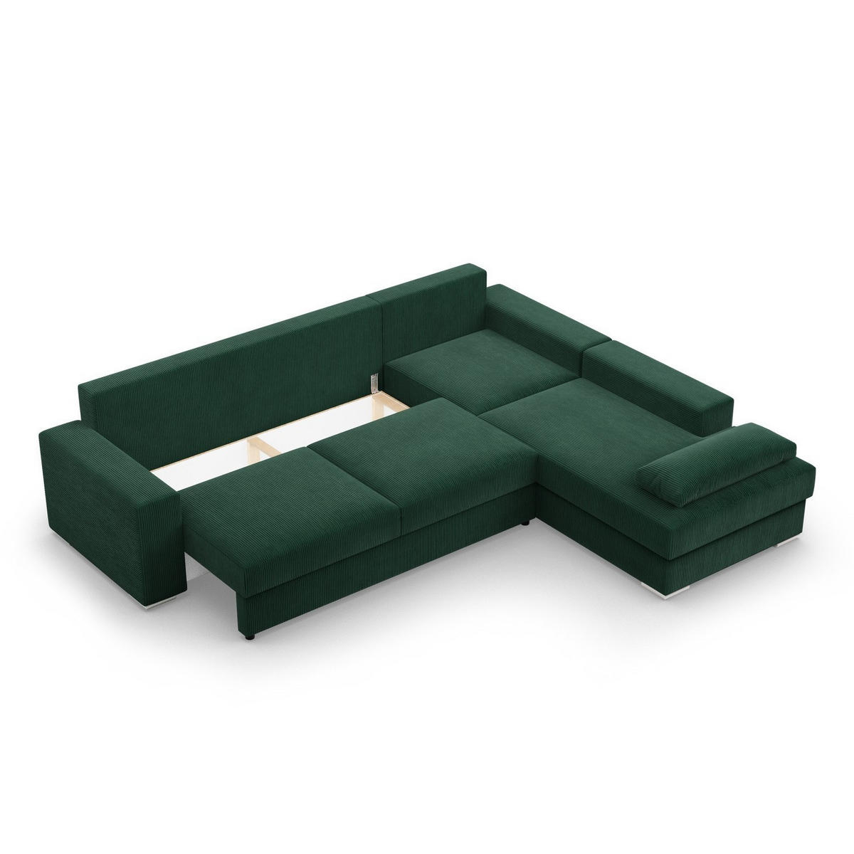 ECKSOFA MIT SCHLAFFUNKTION VELANO Dunkelgrün - Dunkelgrün, Textil (231/287cm) - Mebligo