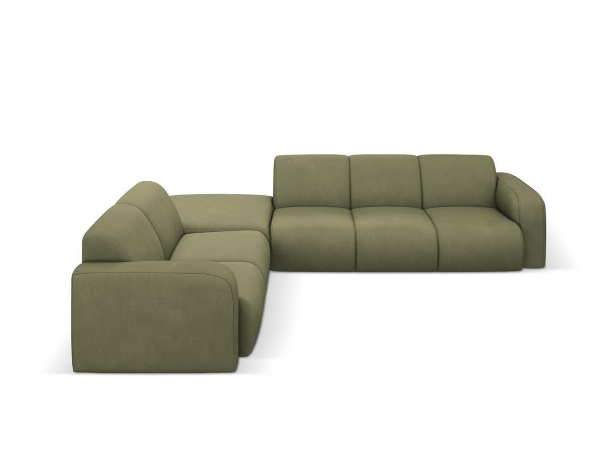 ECKSOFA links Molino aus strukturiertem Stoff hellgrün 6 Sitzplätze - Hellgrün, Textil (250/315cm) - Micadoni