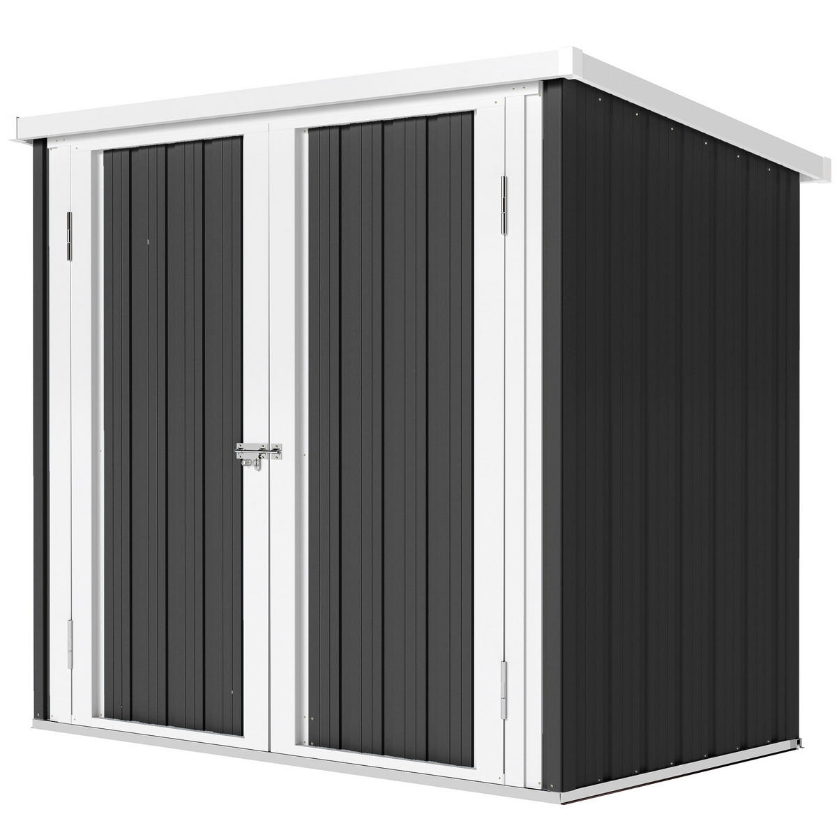 GARTENHAUS aus Stahlblech mit Doppeltüren 147 x 86 x 134 cm ,schwarz-weiß - Schwarz, Metall (86/134/147cm) - Vallsero