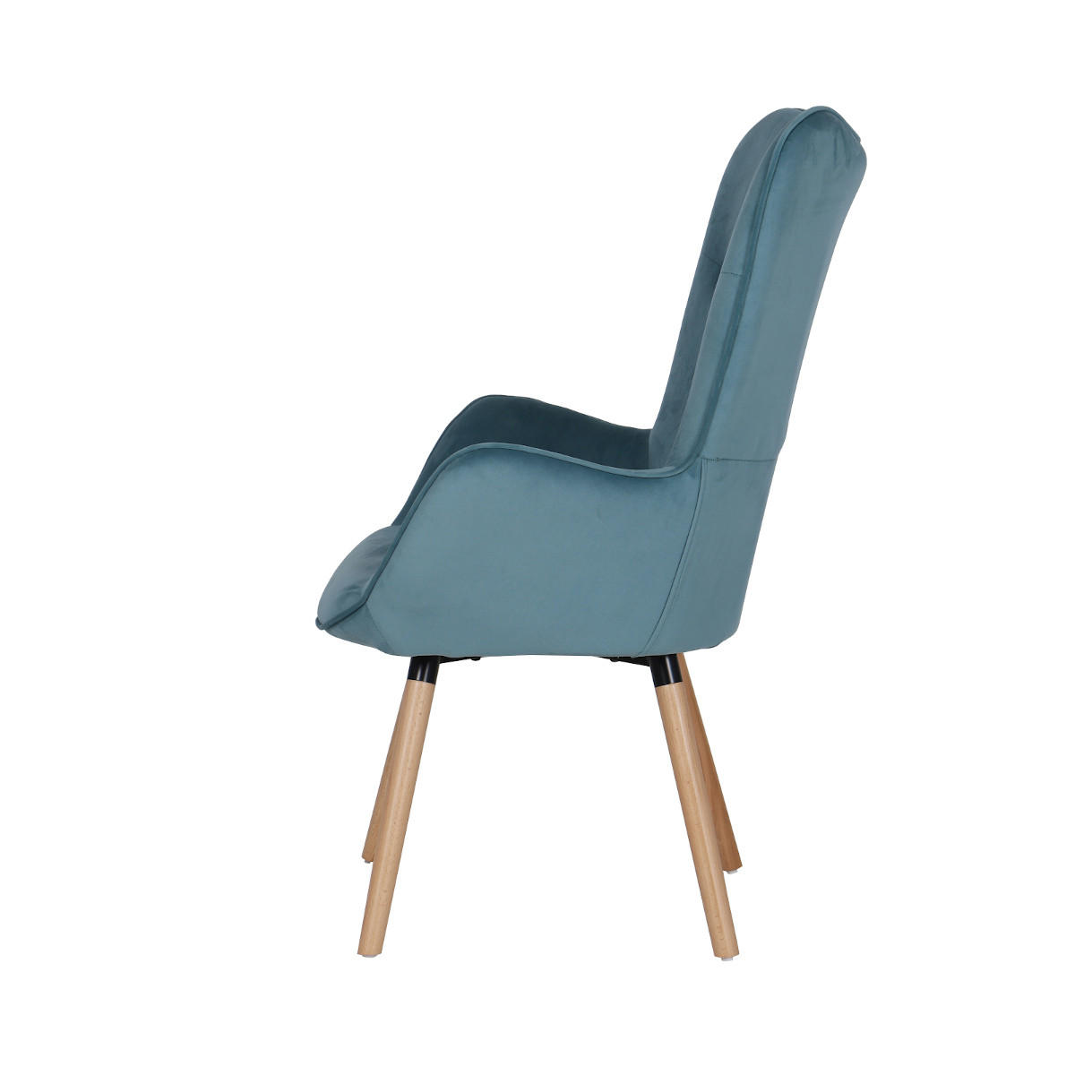 OHRENSESSEL CLEO Samt Petrol - Blau/Petrol, Textil (61/107/70cm) - SVITA