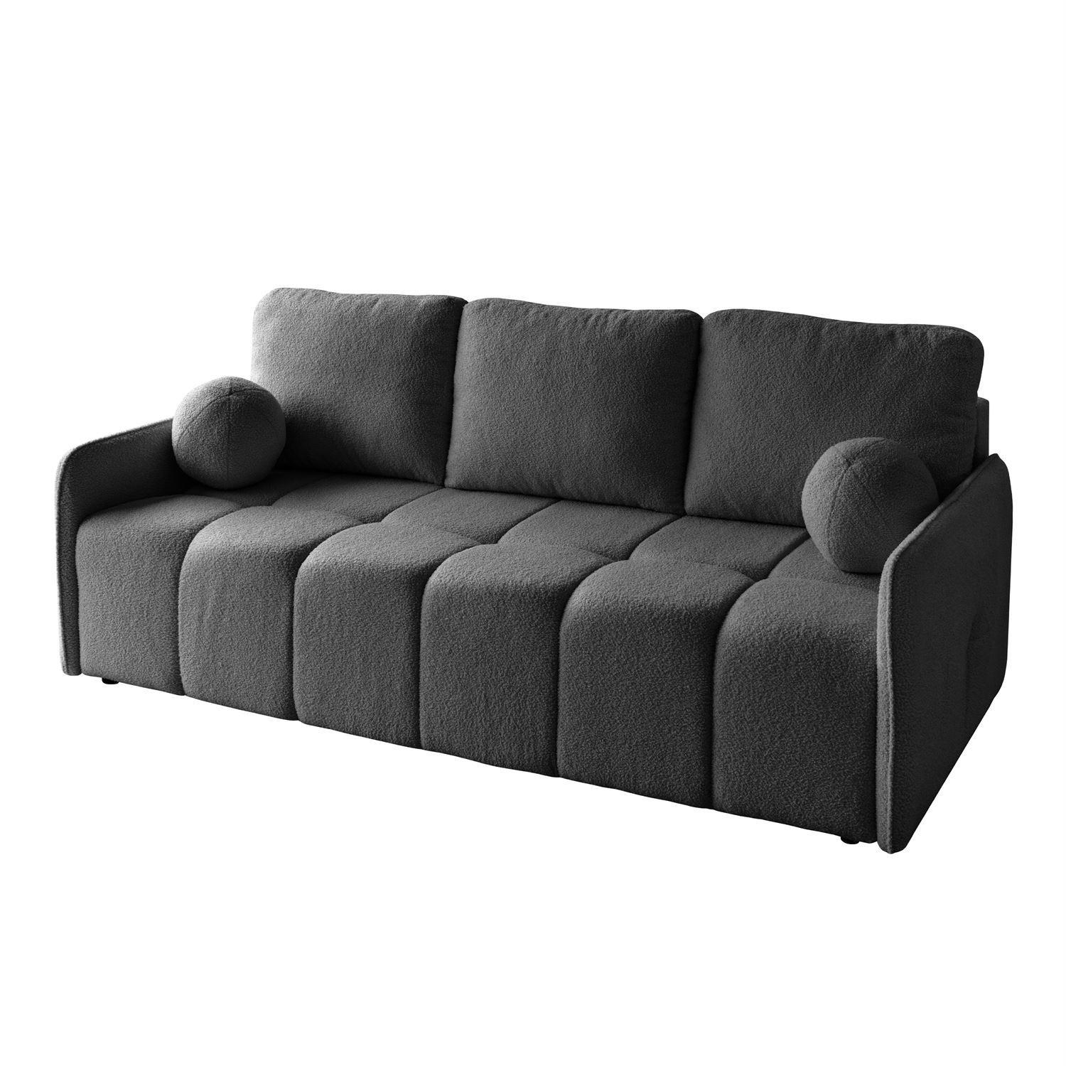 SCHLAFSOFA Morena, zweisitzig, mit Schlaffunktion, Quelle 92 - Dunkelgrau, Textil (207/90/90cm) - Lookway