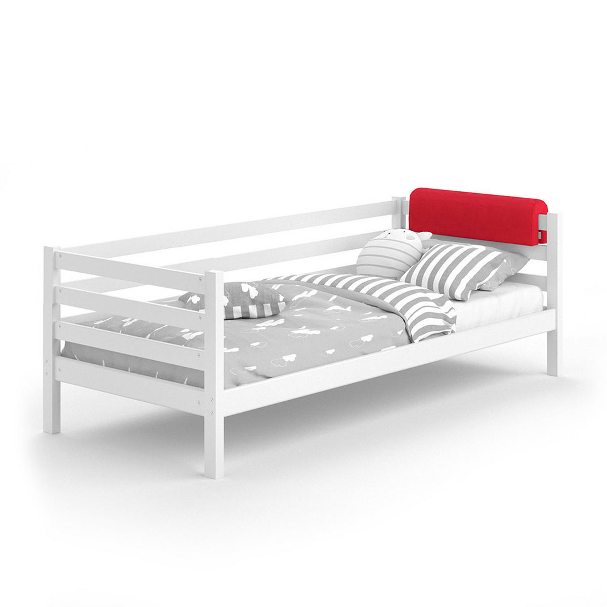 BETTUMRANDUNG Rot 70 x 20 cm - Rot, Textil (70/20/14cm) - VitaliSpa