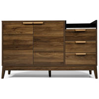 SIDEBOARD in Walnussoptik mit 2 Türen und 3 Schubladen - Braun, Holzwerkstoff (120/77/40cm) - Urban Meuble