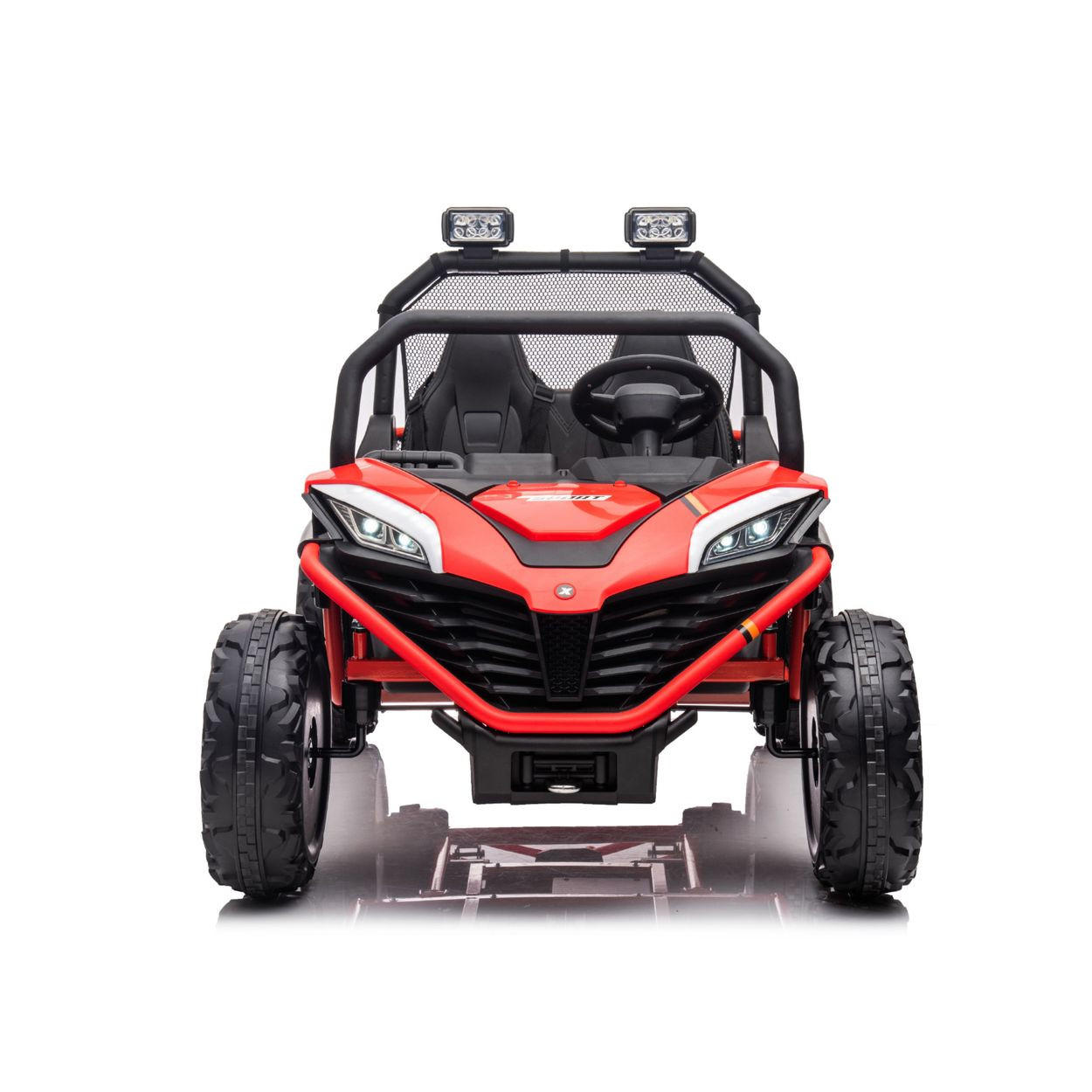 KINDERELEKTROFAHRZEUG Explorer rot Doppelsitzer Offroad LED Hupe MP3 USB - Rot, Kunststoff (121/80/80cm) - Chipolino