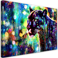 WANDBILD schwarzer panther abstraktion - Lila, Textil (60/40cm) - Feeby