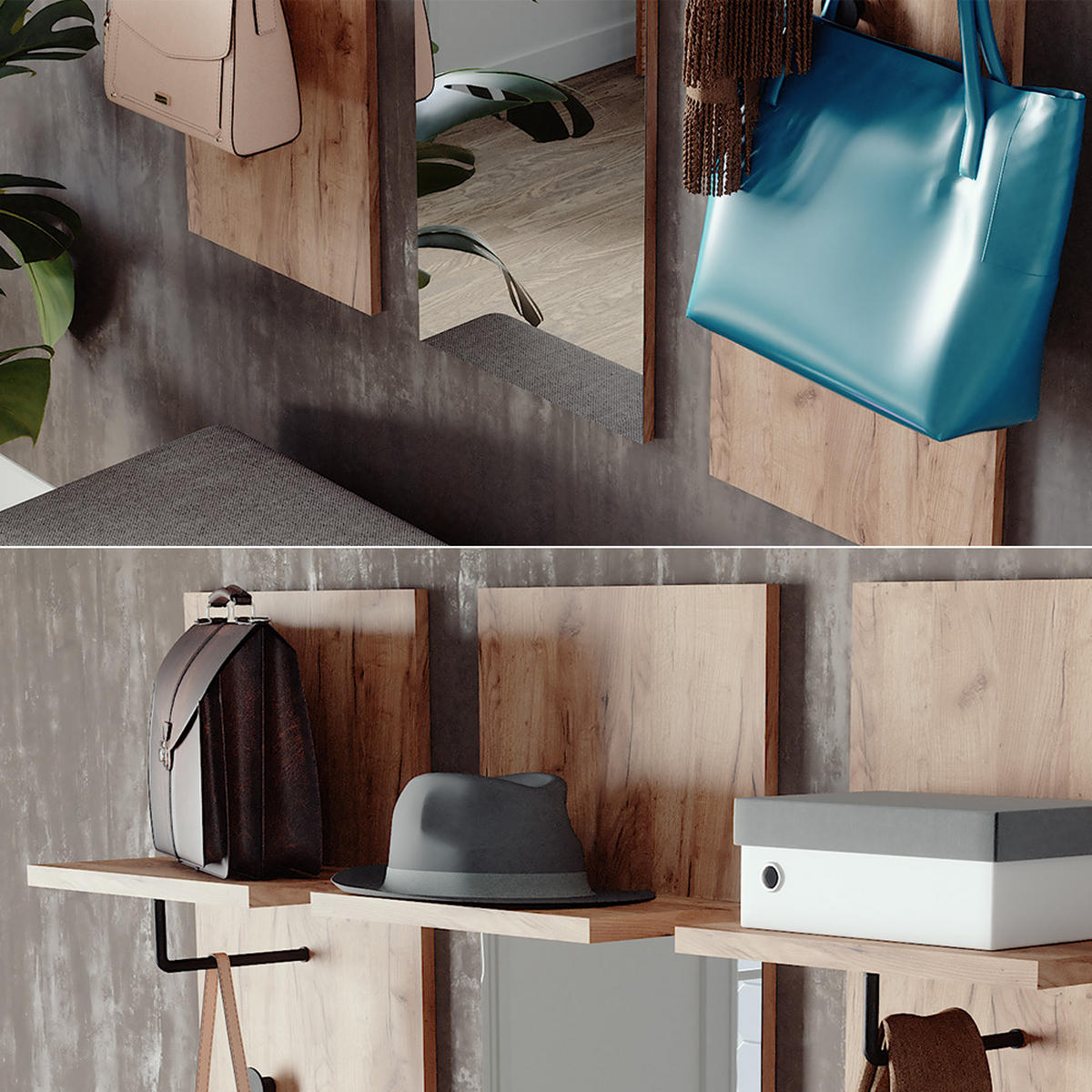 NÁSTĚNNÁ ŠATNÍ SKŘÍŇ Siri Zlatý mocný dub - medově dubová, kompozitní dřevo (36/135/21.6cm) - Vicco