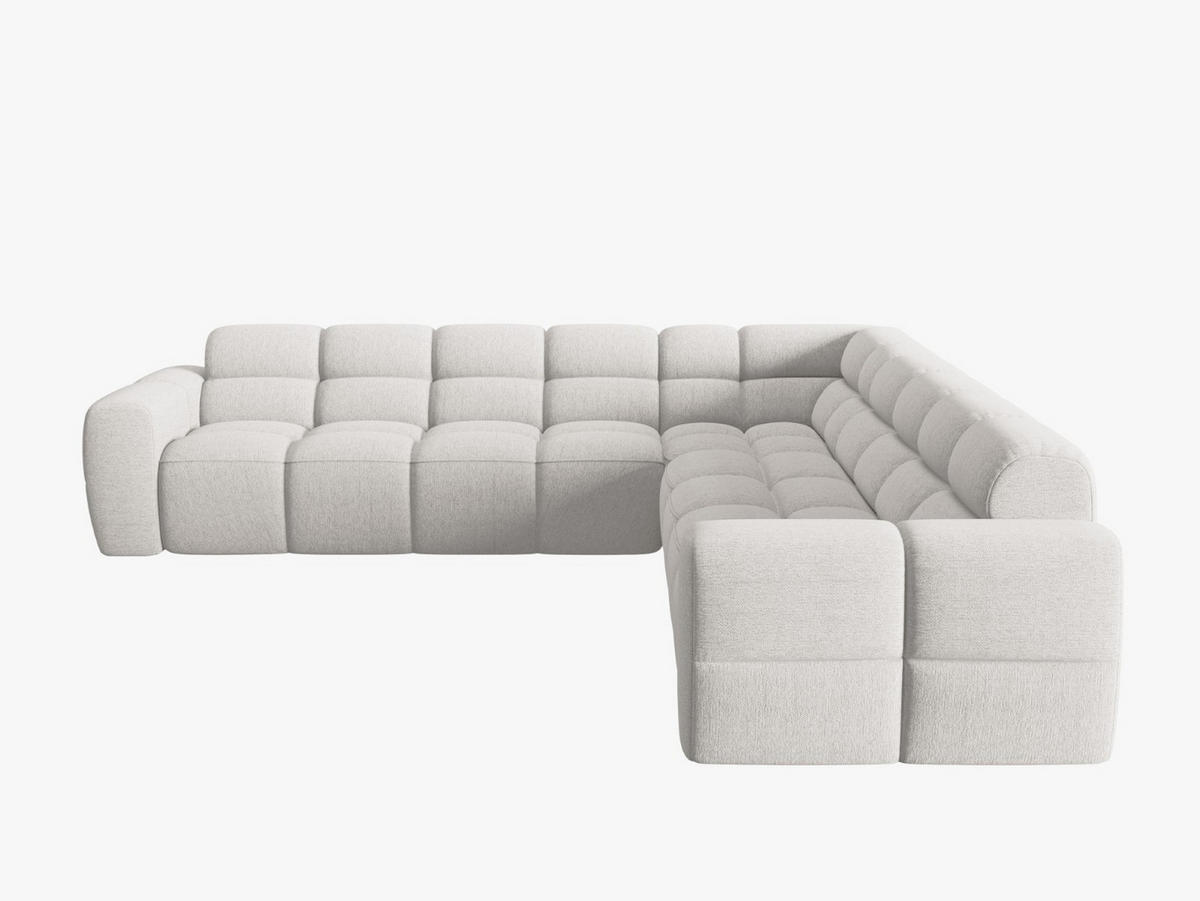 ECKSOFA Lisa aus strukturiertem Stoff hellgrau 5 Sitzplätze - Hellgrau, Textil (310/310cm) - Micadoni