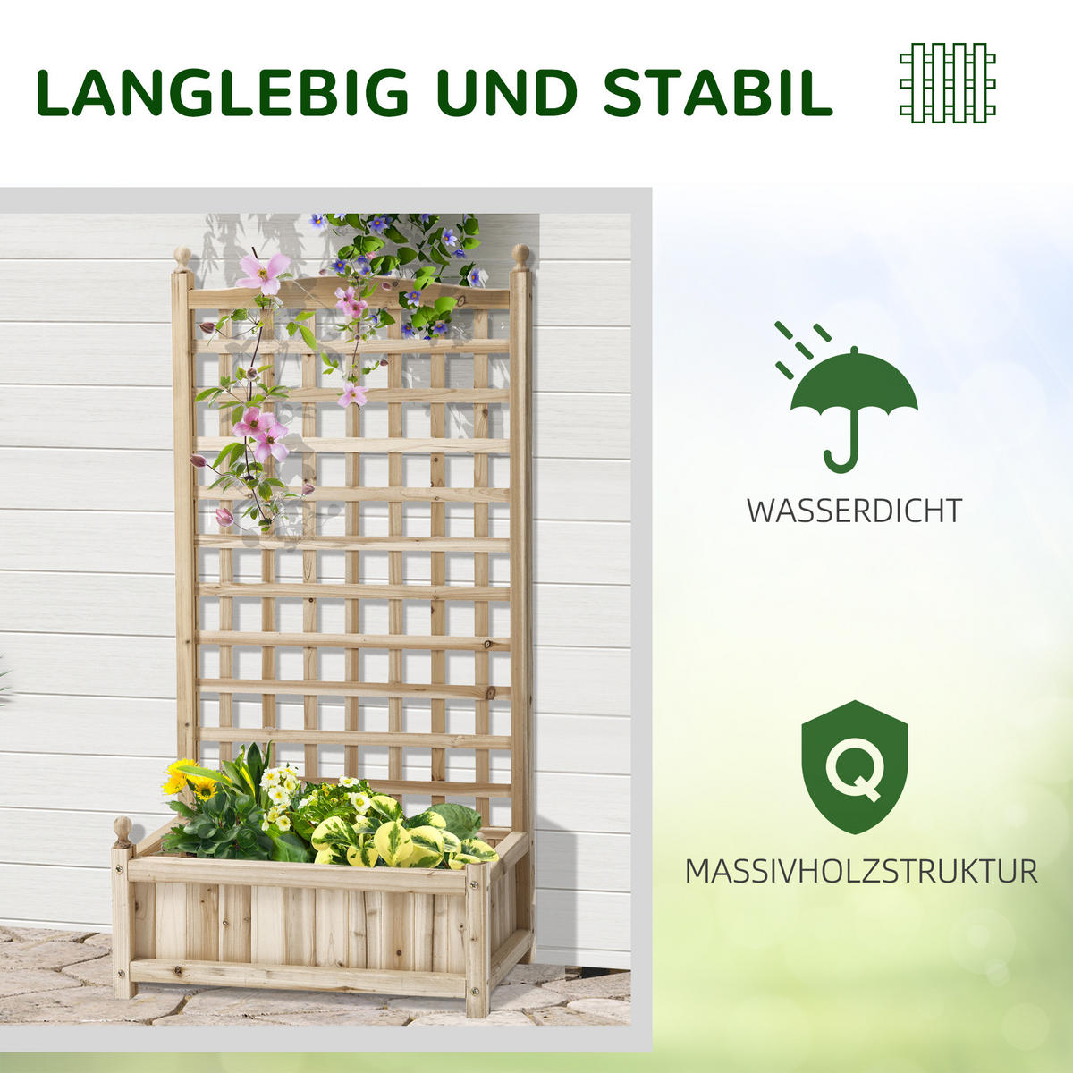 HOCHBEET, Tannenholz, Naturholz - Naturfarben, Holz (28/120/64cm) - Outsunny