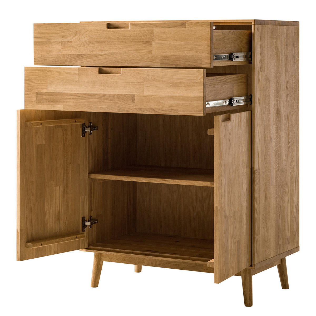 HIGHBOARD - Massivholz - Eichefarben/Braun, Holz (80/115/40cm) - home24
