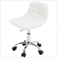 DREHSTUHL Make-up Weiß, Metall & Chenille, drehbar & rollbar, 43 x 43 x 67,5 cm - Weiß, Metall (43/67.5/43cm) - Albatros