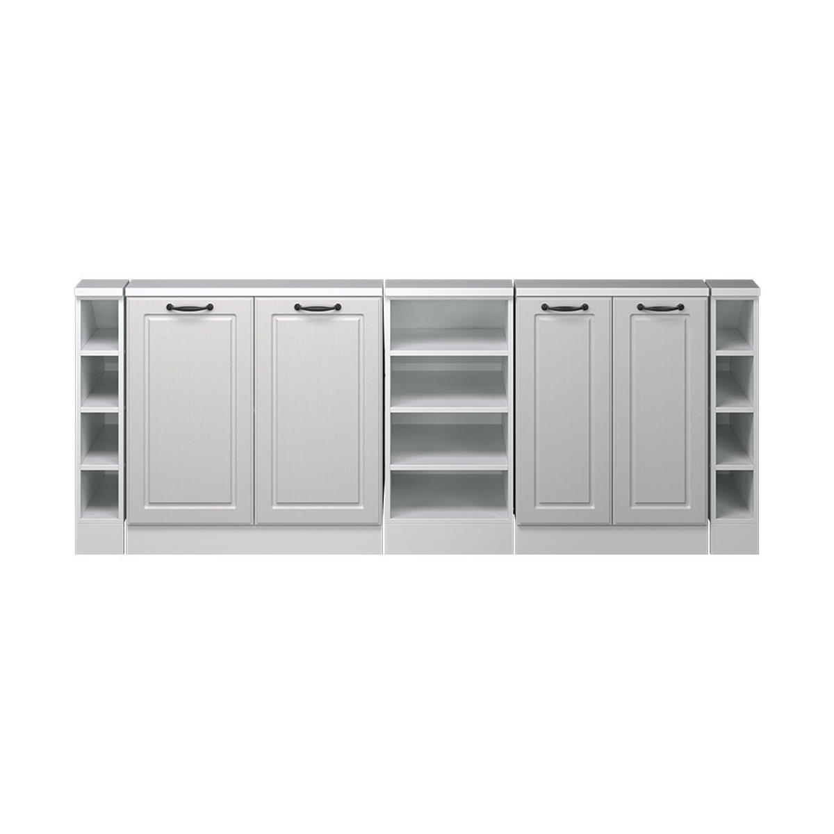 DACHSCHRÄGENSCHRANK-SET Rion Weiß Landhaus/Weiß 5er Set - Weiß, Holzwerkstoff (215/81.6/46cm) - Vicco