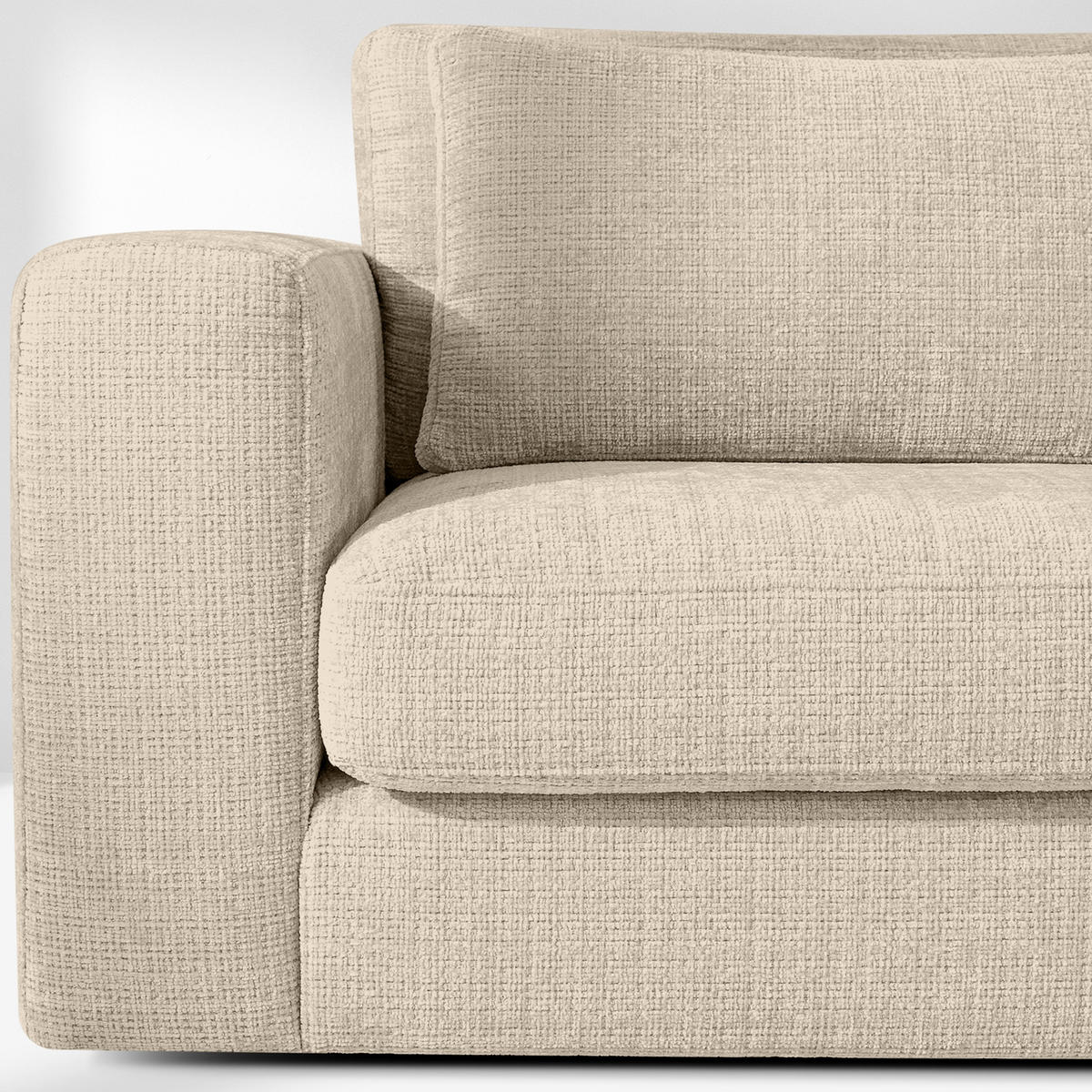 ECKSOFA rechts VERUS - Creme, Holz/Holzwerkstoff (297/248cm) - KONSIMO®