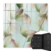 SCHLÜSSELBOX Schwarz 30x30 cm- Türöffnung nach rechts - Blätter der Natur - Grün, Metall (30/30/5cm) - TULUP