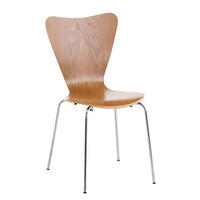 BESUCHERSTUHL Calisso mit Holzsitz und Metallgestell, Farbe: Eiche - Chromfarben/Eichefarben, Holz/Metall (42/85/47cm) - TPFLiving