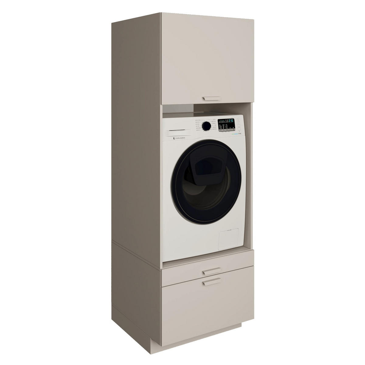 WASCHMASCHINENSCHRANK Holv Kaschmirgrau 68 cm - Taupe, Holzwerkstoff/Metall (67.5/200/66cm) - Selsey