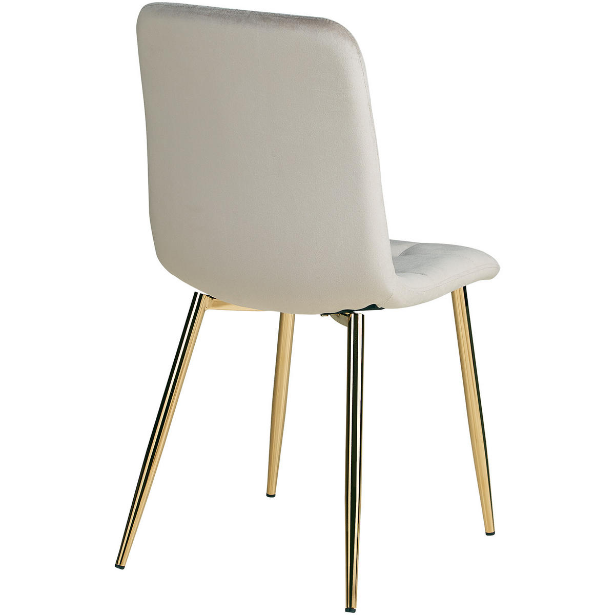 STUHL-SET 2 Stück in Stahl Samt Creme Gold - Goldfarben/Creme, Textil/Metall (43/88/50cm) - Homestyle4u