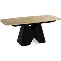 ESSTISCH Vanta rechteckig ausziehbar verlängerbar mit Schwarzem Metallgestell, Eiche Hell Braun 180-270/90/76 cm - Eichefarben/Schwarz, Holzwerkstoff/Metall (90/270/76cm) - WFL GROUP