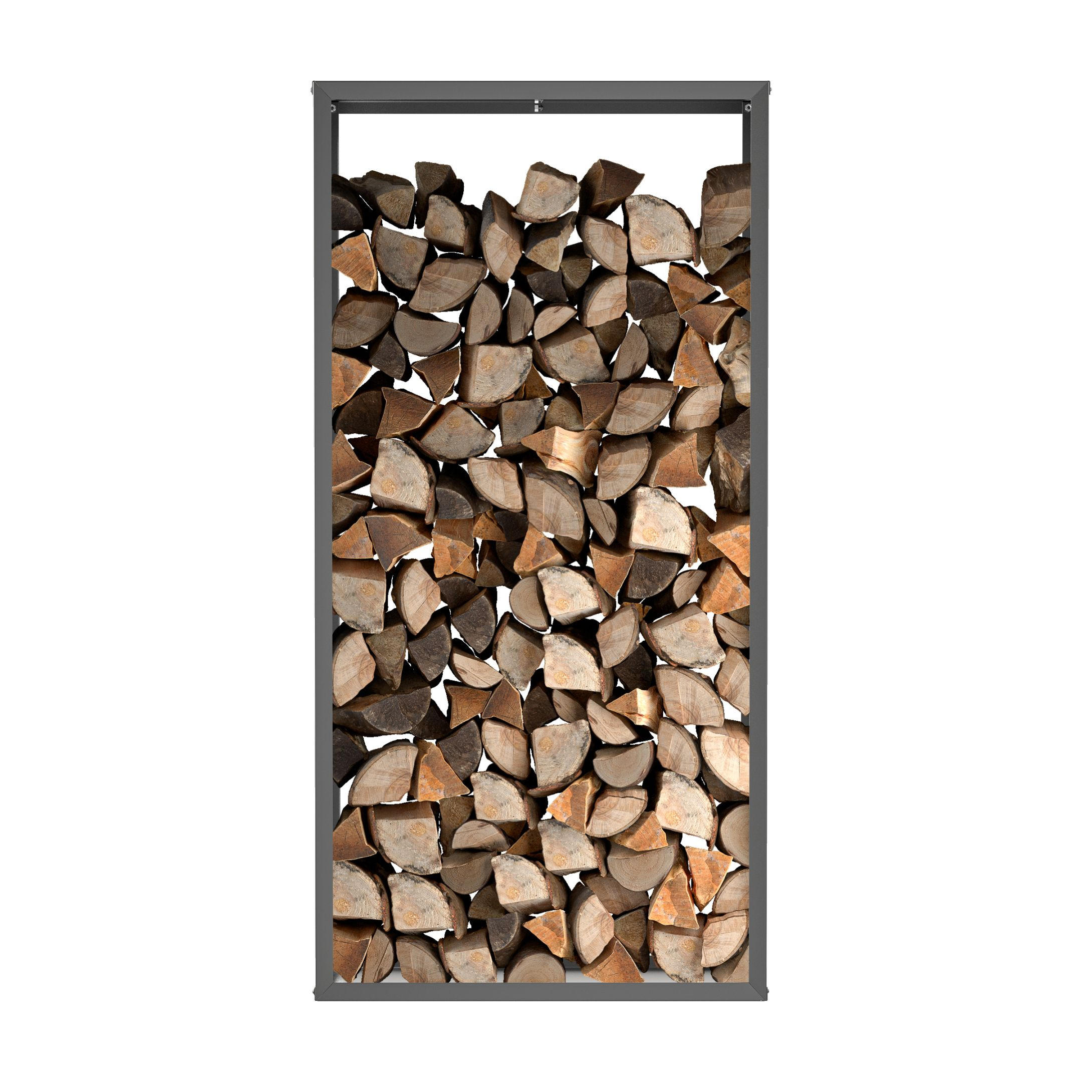 BRENNHOLZREGAL Wooker high Kaminholzregal Holzlagersystem Braun 99 x 199 cm - Braun, Metall (99/199/199cm) - Alberts