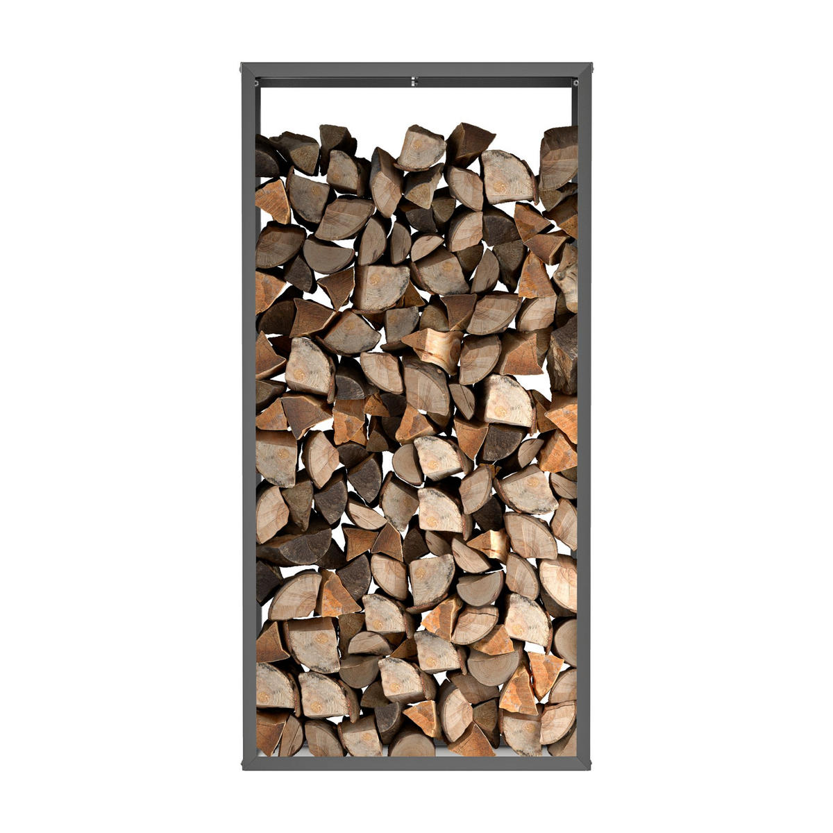 BRENNHOLZREGAL Wooker high Kaminholzregal Holzlagersystem Braun 99 x 199 cm - Braun, Metall (99/199/199cm) - Alberts