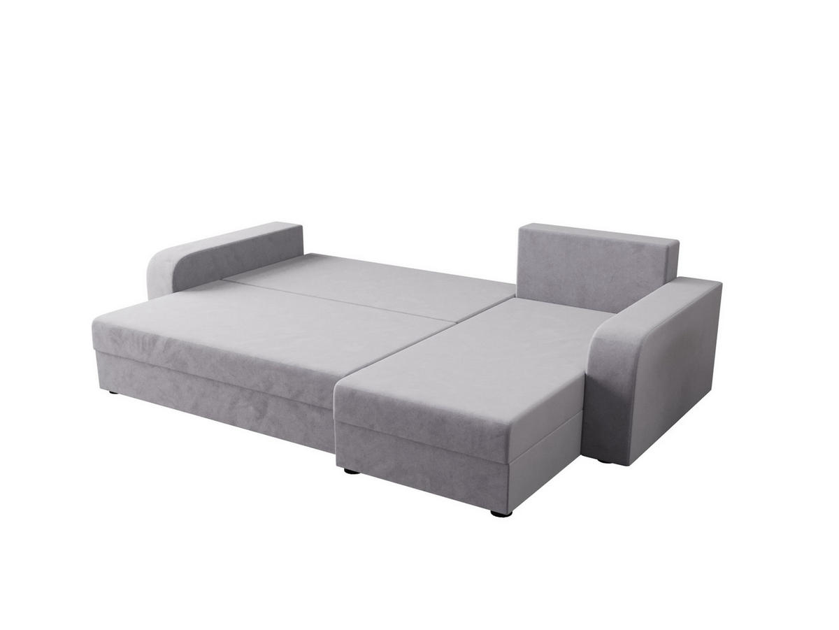 ECKSOFA HEWLET L BIS Itaka 50 Rechts mit Schlaffunktion - Grau, Textil (240/140cm) - Bedante