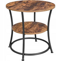 BEISTELLTISCH Rustikales Braun 55x55 cm LET56BX Schnell Zusammenklappbar - Schwarz, Metall (55/55/55cm)