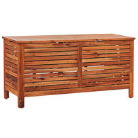 AUFLAGENBOX Akazienholz dunkelbraun 130/48 cm Riviera - Dunkelbraun, Holz (130/64/48cm) - Beliani
