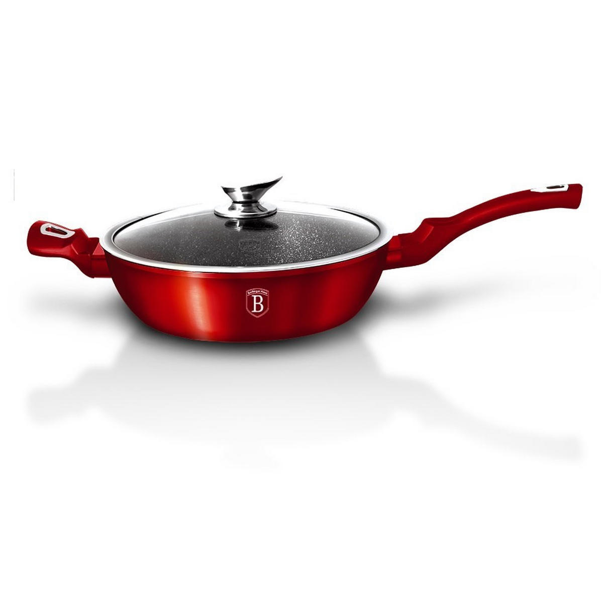 PFANNE Rot 28/28/7.5 cm BH1260 - Rot, Metall (28cm) - Berlinger Haus