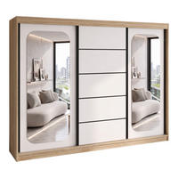 SCHWEBETÜRENSCHRANK BELANO 200 cm. Innenausstattung: Comfort plus - Braun/Weiß, Holzwerkstoff (200/215/59.5cm) - A&J MöbelLand