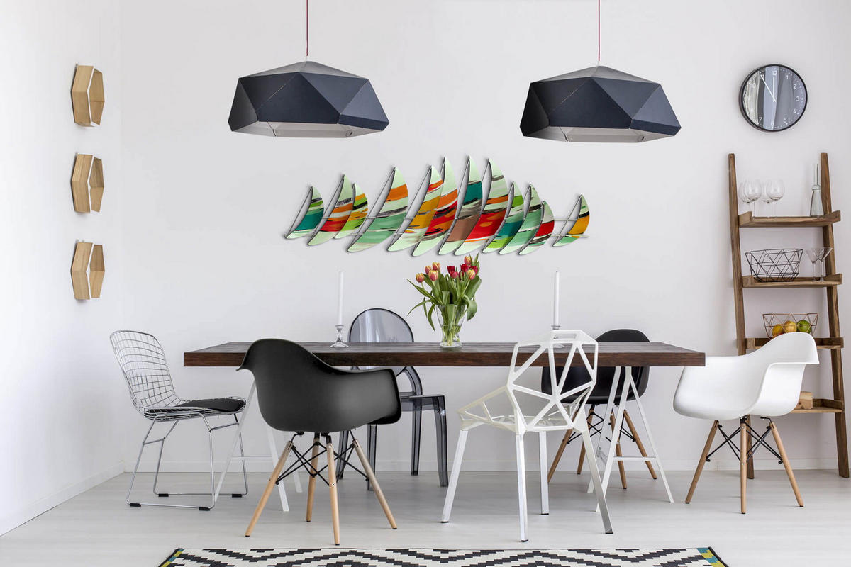 WANDDEKO Bunt 150/50 cm - Multicolor, Metall (2.2/50/6cm) - KUNSTLOFT