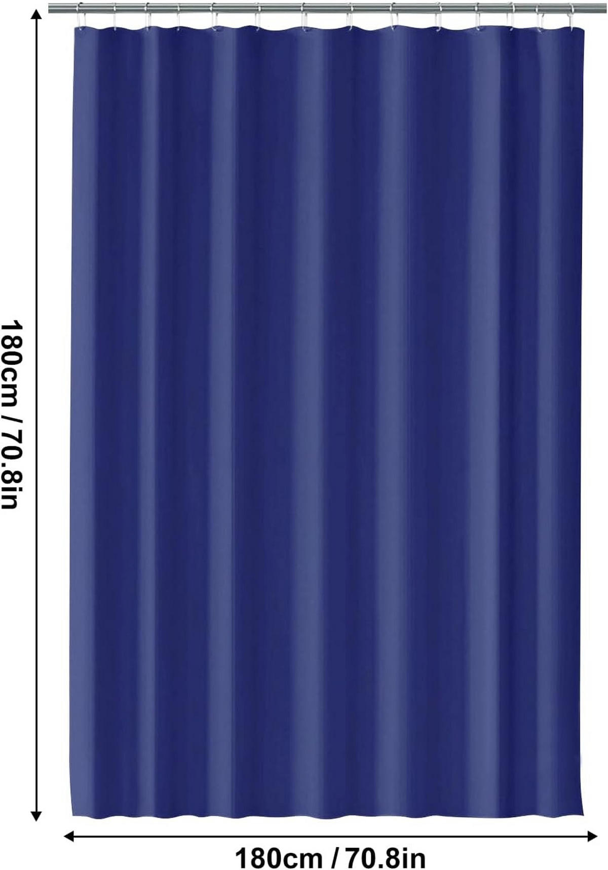 DUSCHVORHANG PEVA für Zuhause dick wasserdicht schnelltrocknend fürs Badezimmer Dunkelblau - Blau, Kunststoff (180/180cm) - MCBOSON
