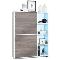 HIGHBOARD Cuba Türen in Eiche Nordic - Silbereichenfarben, Holzwerkstoff (79/105.5/35.5cm) - Vladon