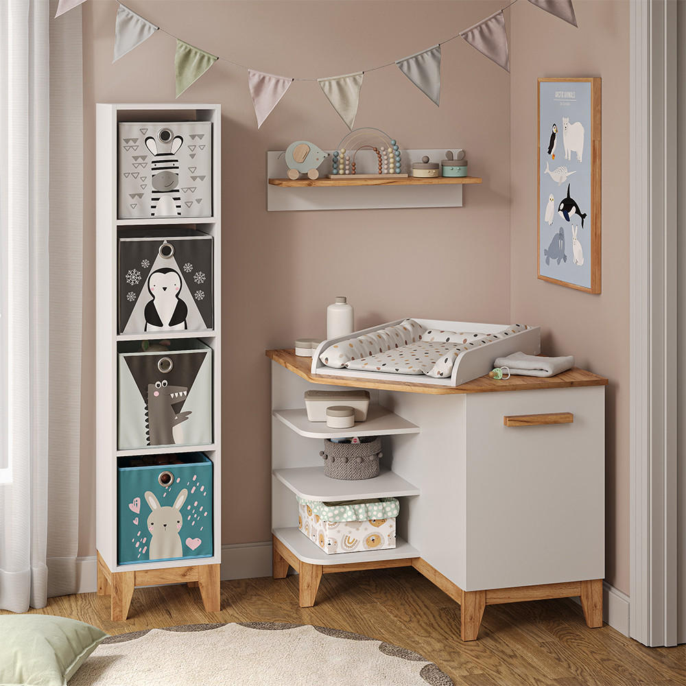 Thumbnail - VitaliSpa Wickelkommode, Weiß, Hellgrau, Holzwerkstoff, Rechteckig, 85x85.2x85 cm, Babymöbel, Wickelkommoden & Zubehör, ...