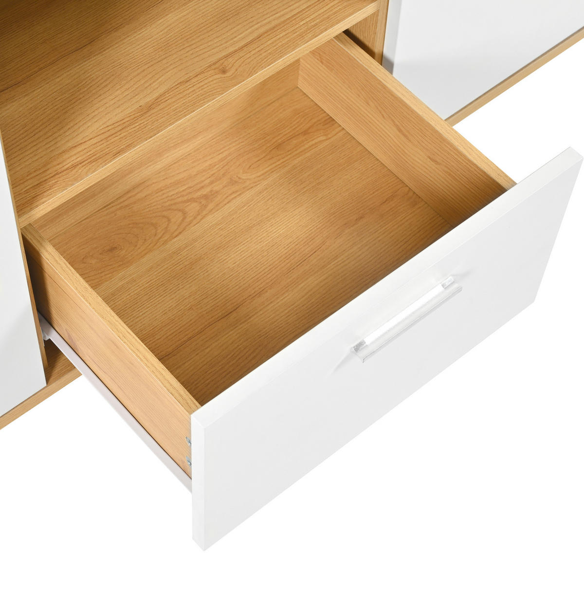 SIDEBOARD 160/40/77 cm Natur/Weiß aus MDF mit LED-Beleuchtung - Naturfarben, Holzwerkstoff (40/77/160cm) - OKMYHOME