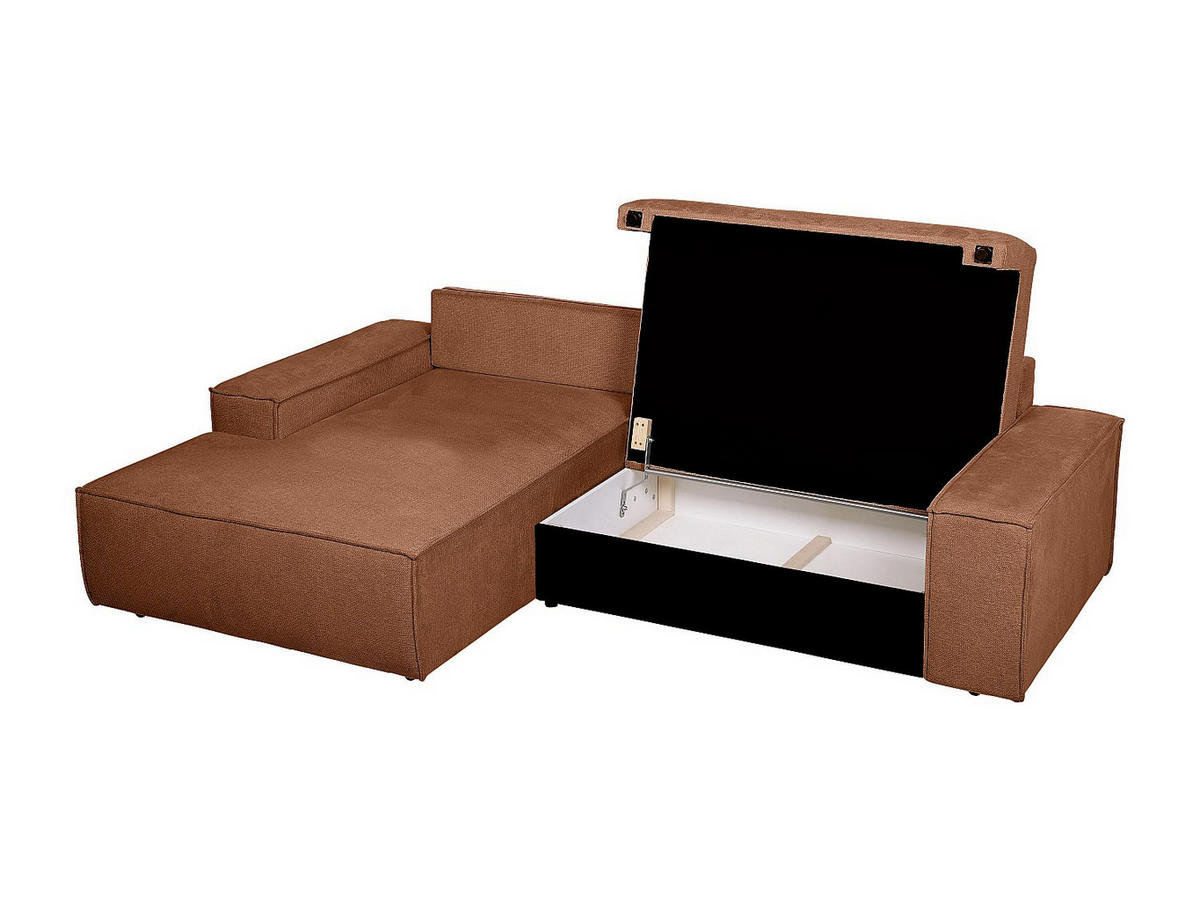 SCHLAFSOFA - 4 Personen - stoff - terracotta Amelia - Terracotta, Textil (267/85/167cm) - Vente-Unique