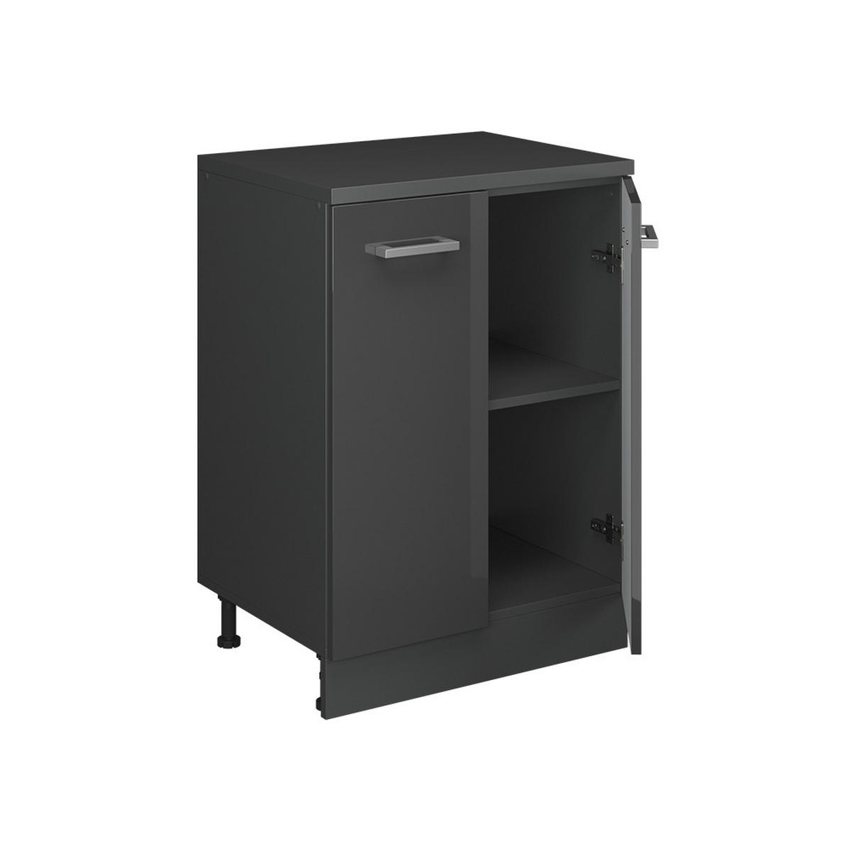 SKRINKA DO PODKROVIA Rion Antracit vysoký lesk 60 x 81.6 cm bez sklonu s 2 dverami - čierna s vysokým leskom, kompozitné drevo (60/83.8/46cm) - Vicco