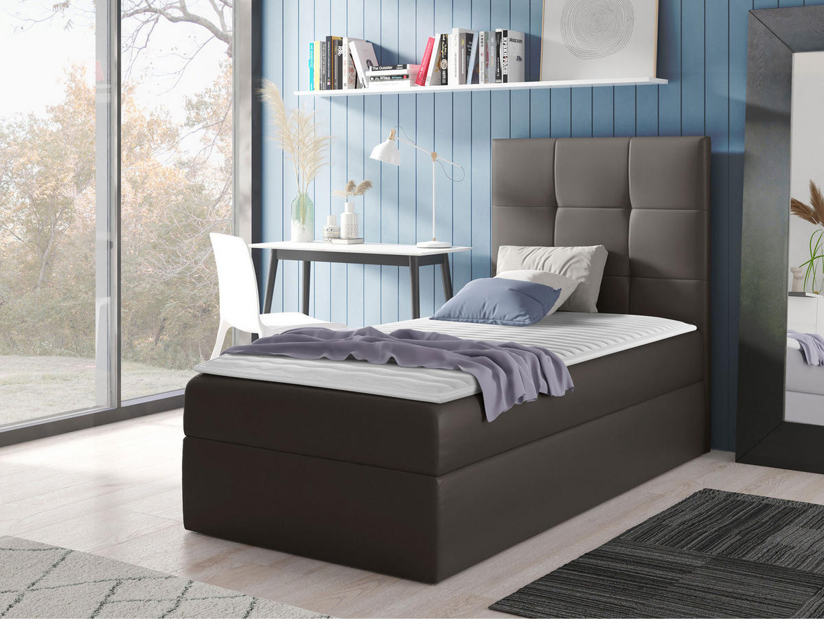 BOXBETT Mini 2, Seite zum Öffnen des Bettkastens: Rechts - Graphitfarben, Holz (100/200cm) - MIRJAN24