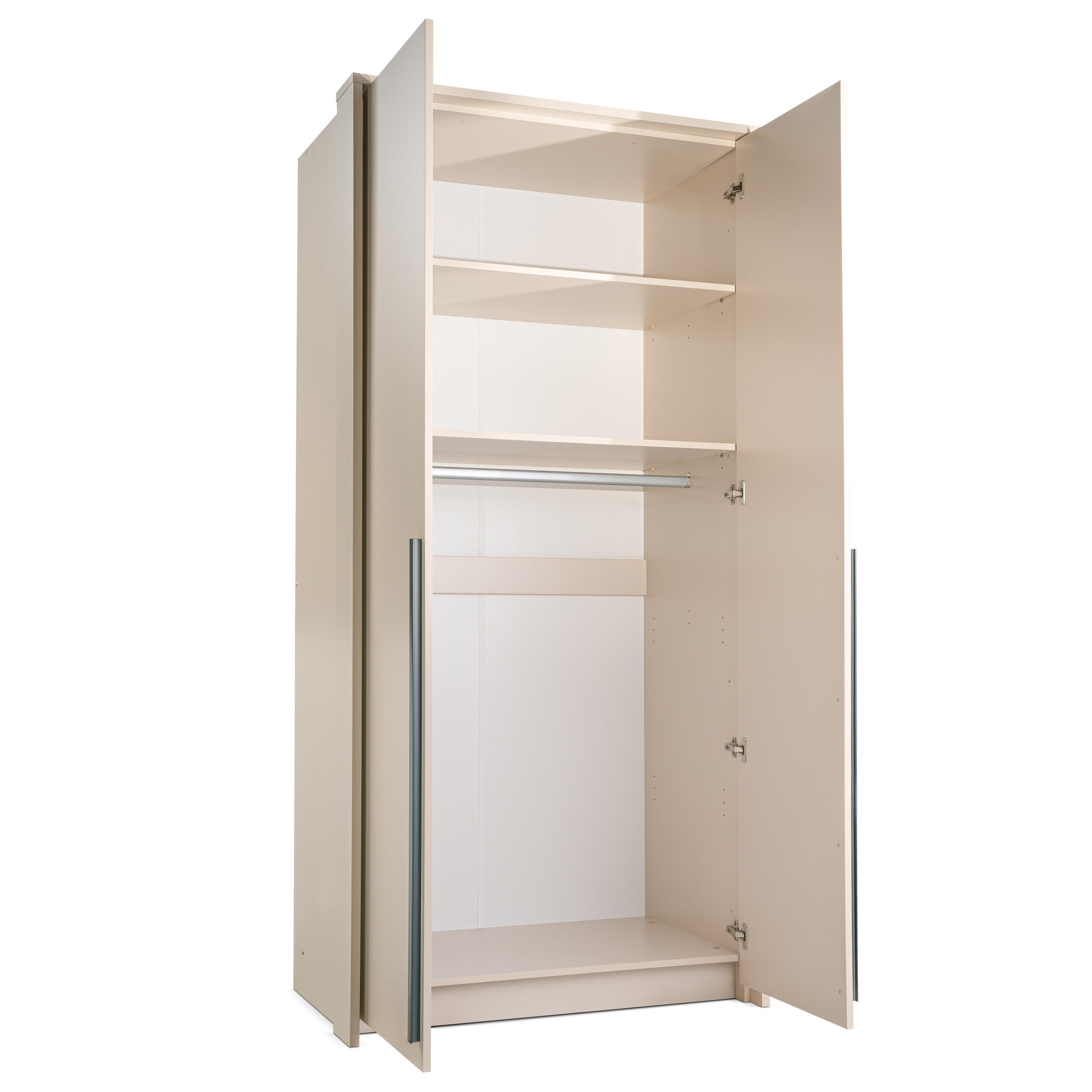 KLEIDERSCHRANK Genua 105 cm, Beige, 2-türig, Modern - Beige, Holzwerkstoff (105/217/65cm) - Bettso