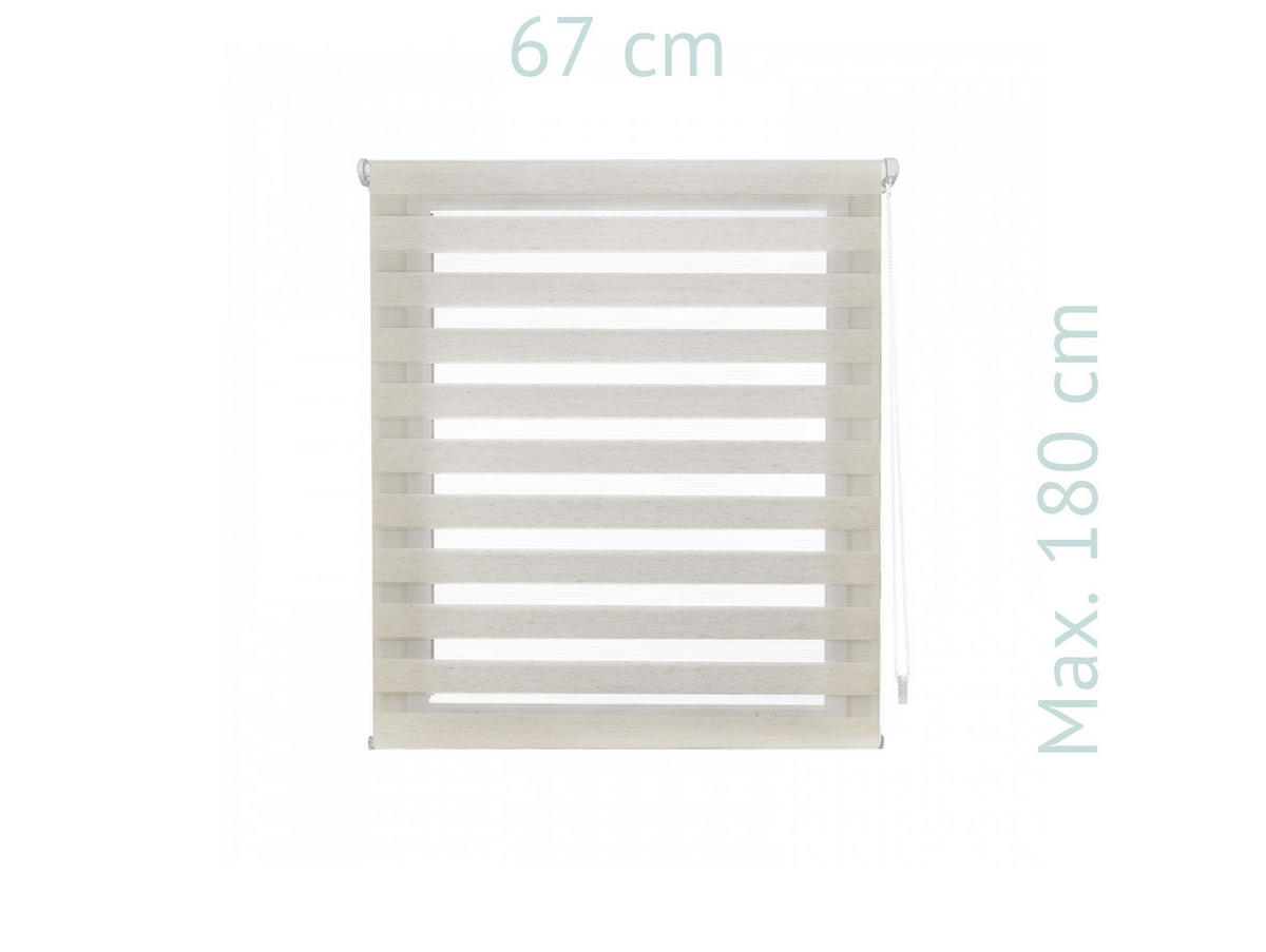 ROLLO Polyester Transluzent Grauweiß 67x180 - Hellgrau, Textil (67/180/1cm) - Purline