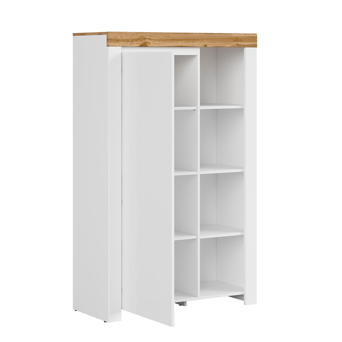 BÜCHERREGAL Hella Weiß und Holz - Weiß, Holzwerkstoff (98/157/42cm) - Petits-meubles
