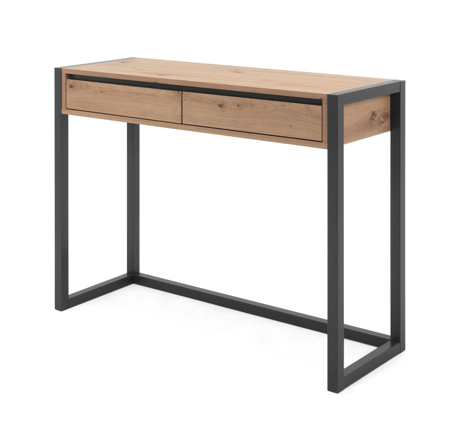 KONSOLENTISCH Eiche Artisan, grau 100 cm Industrial Design, Ablagetisch mit Schubladen - Anthrazit/Eiche Artisan, Holzwerkstoff (35/100/75cm) - Furn.Design