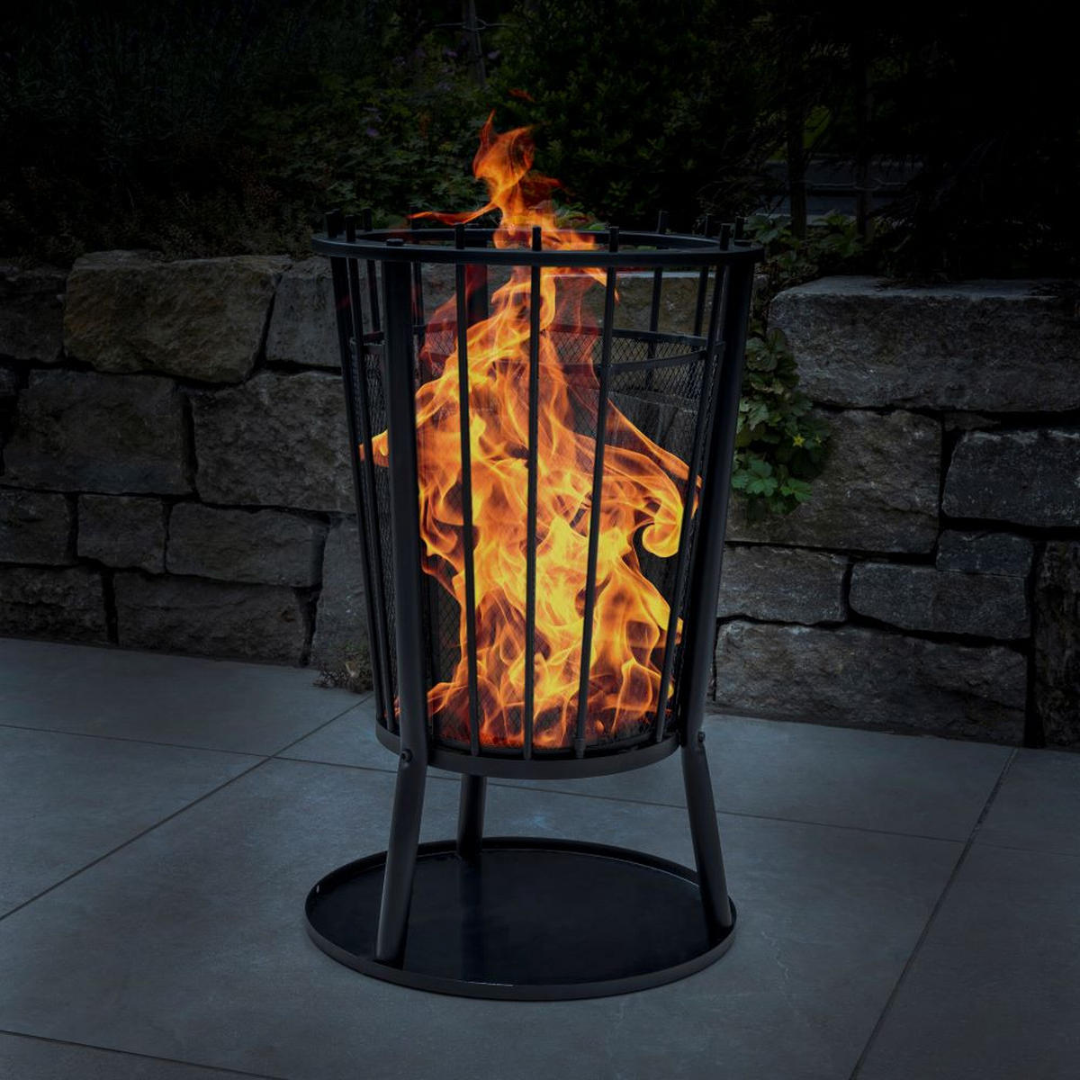FEUERKORB mit Funkenschutz - Transparent, Metall (61/61/40cm) - Haushalt International