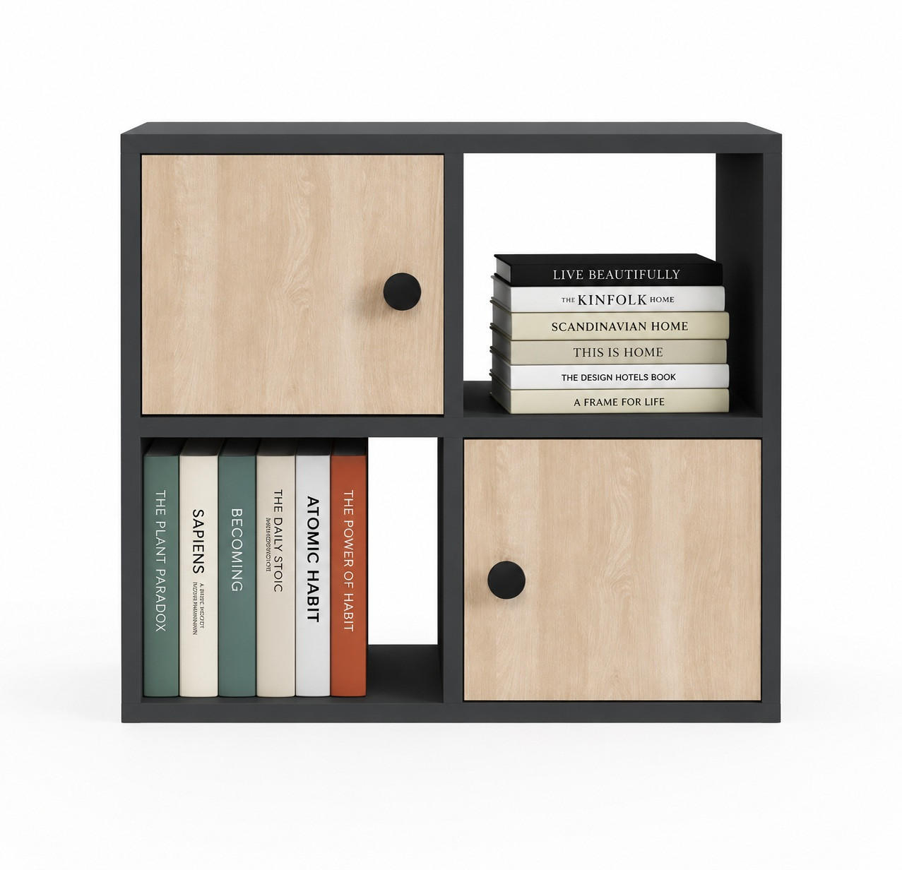 Decorotika Bücherregal Alteiche, Grau 25x63.2x72 cm