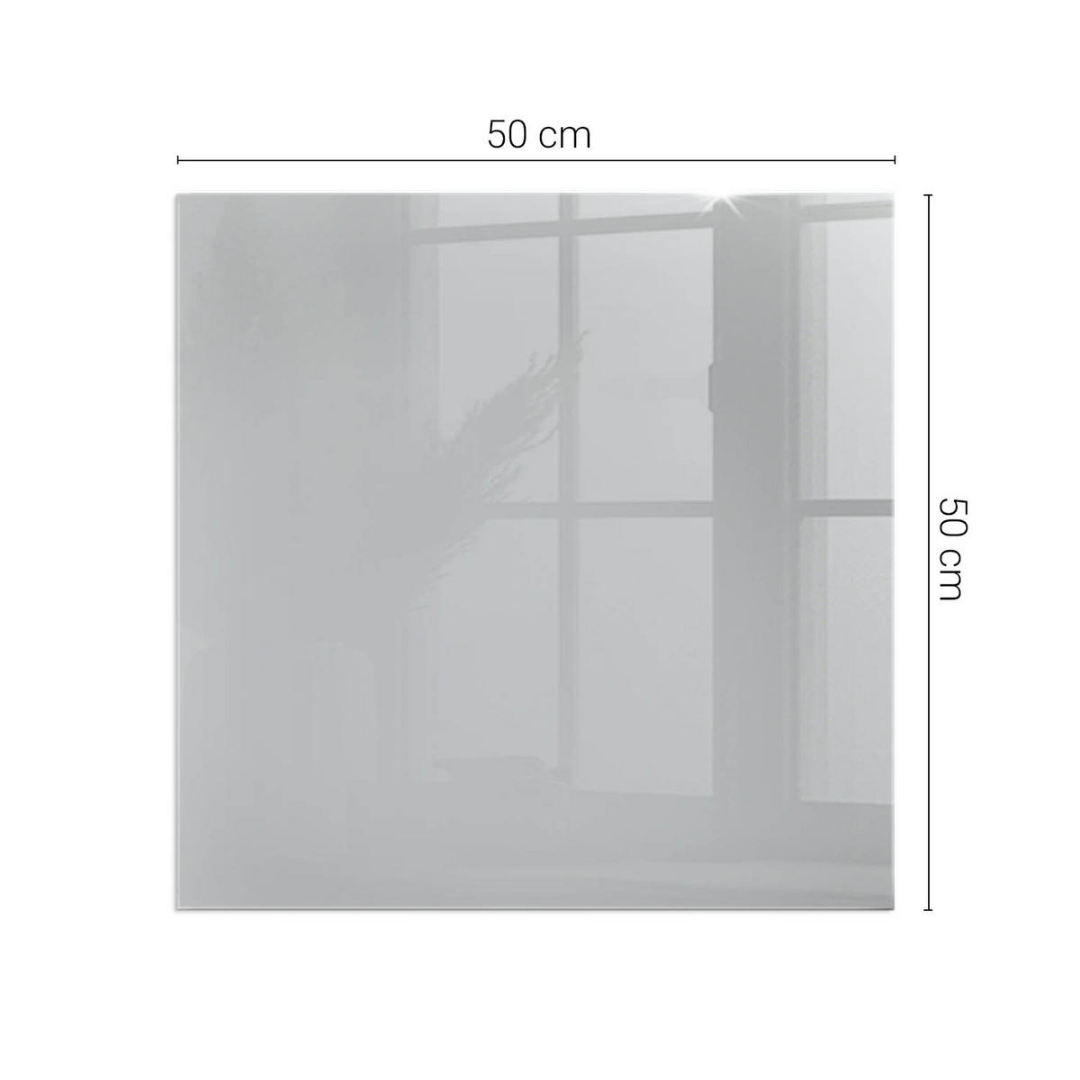 GLASPLATTE für Kamin 50 × 50 cm Grau - Grau, Glas (50/50/0.4cm) - ArtPrintCave
